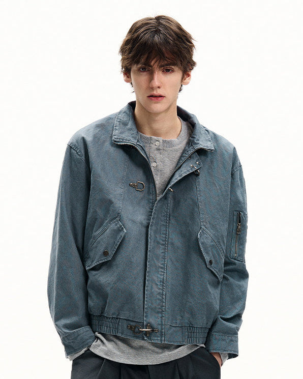 Giubbotto da uomo con Fibbie in Twill di Cotone | Rowan