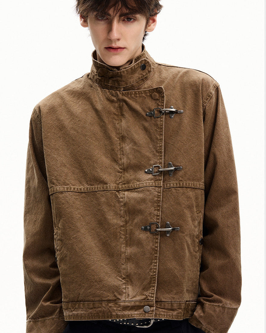 Giubbotto da uomo con Alamari in Cotone Washed | Rowan, immagine 4