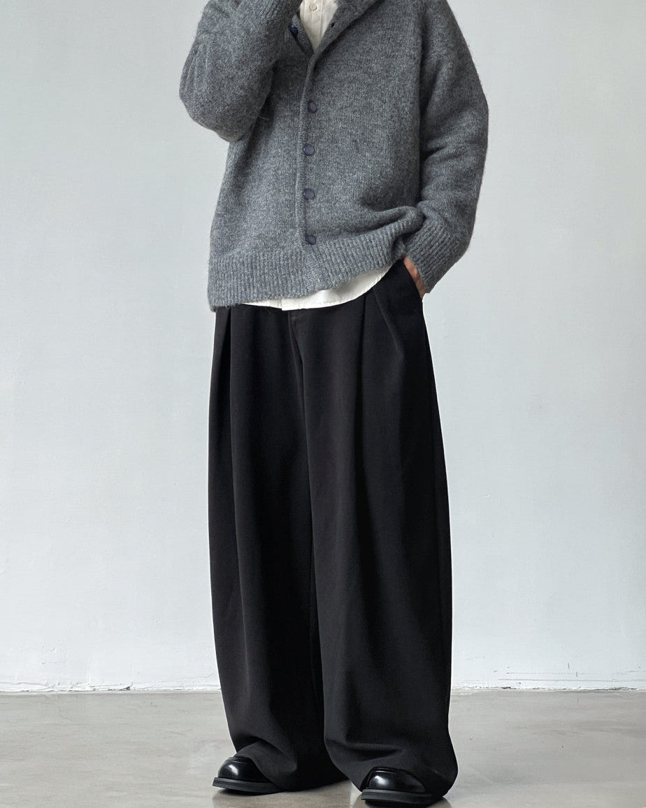 Pantaloni Larghi da uomo con Doppie Pinces in Misto Lana | Rowan