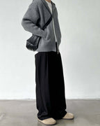 Pantaloni Larghi da uomo con Doppie Pinces in Lino e Lana | Rowan, immagine 3