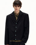 Giubbotto da uomo con Bottoni in Twill di Lana | Rowan