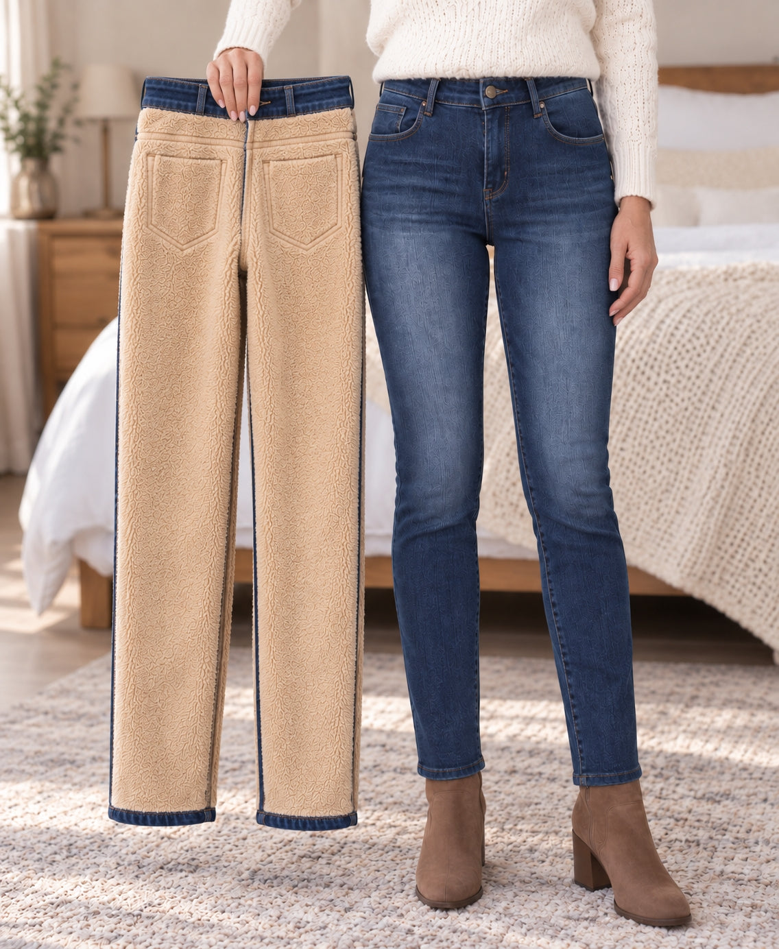 Fleece-Lined Straight Jeans – view 4