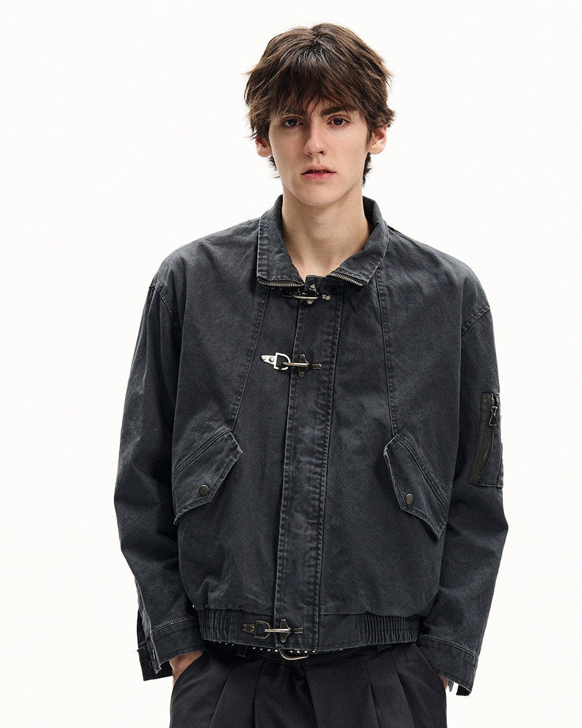 Giubbotto da uomo con Fibbie in Twill di Cotone | Rowan, immagine 4