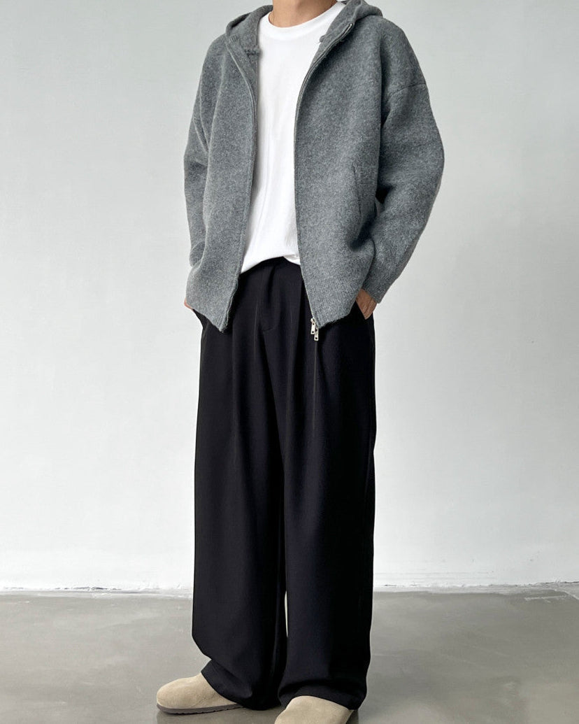 Pantaloni Larghi da uomo con Doppie Pinces in Lino e Lana | Rowan, immagine 2