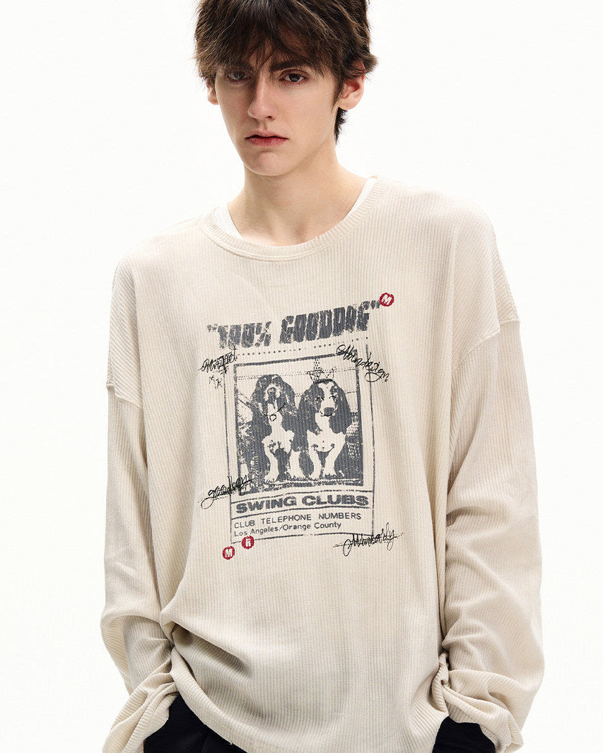 Maglia da uomo Maniche Lunghe a Nido d'Ape con Stampa | Rowan, immagine 2