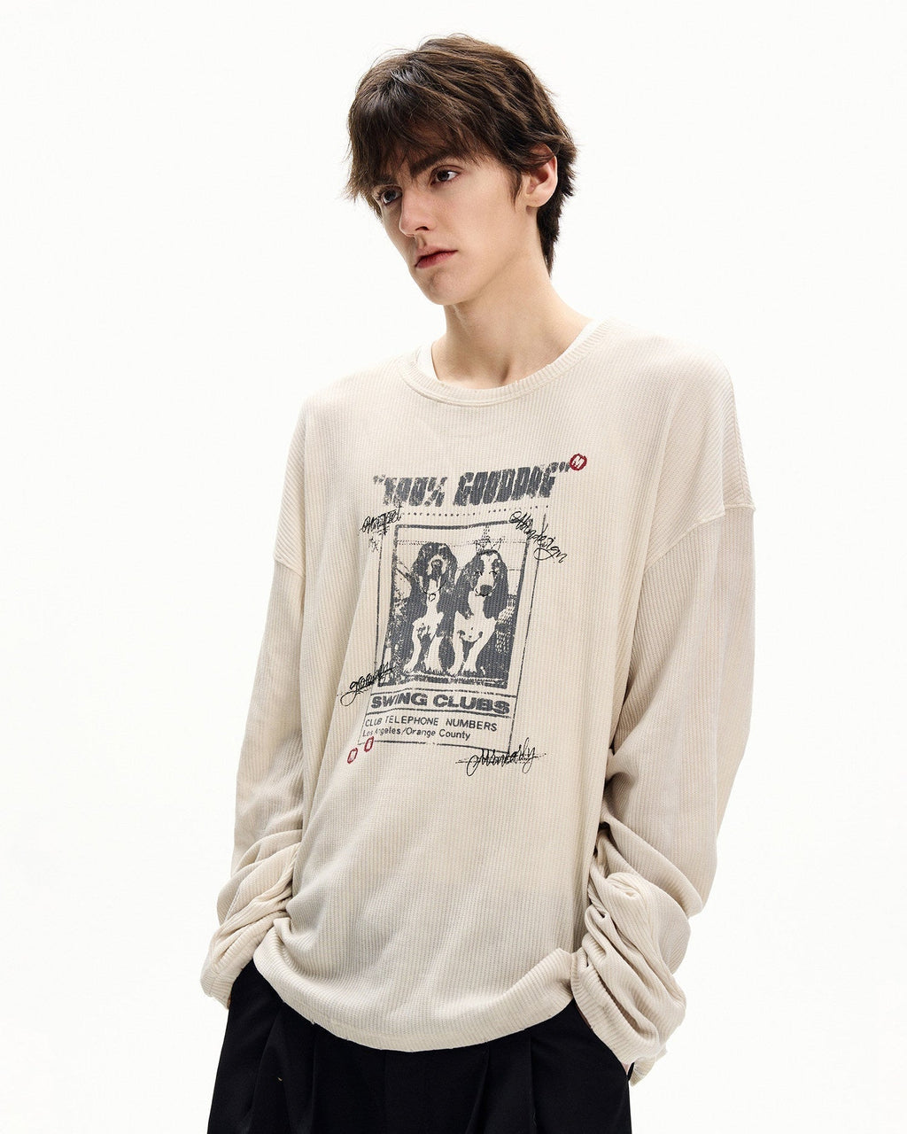 Maglia da uomo Maniche Lunghe a Nido d'Ape con Stampa | Rowan, immagine 4
