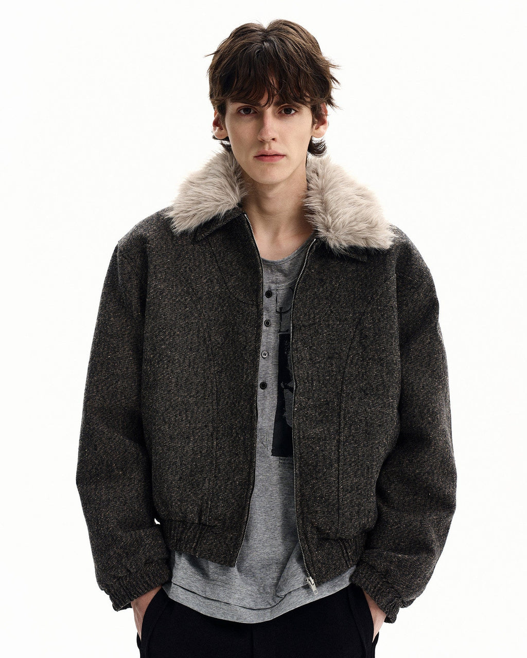 Giubbotto da uomo con Collo in Eco-Pelliccia | Rowan