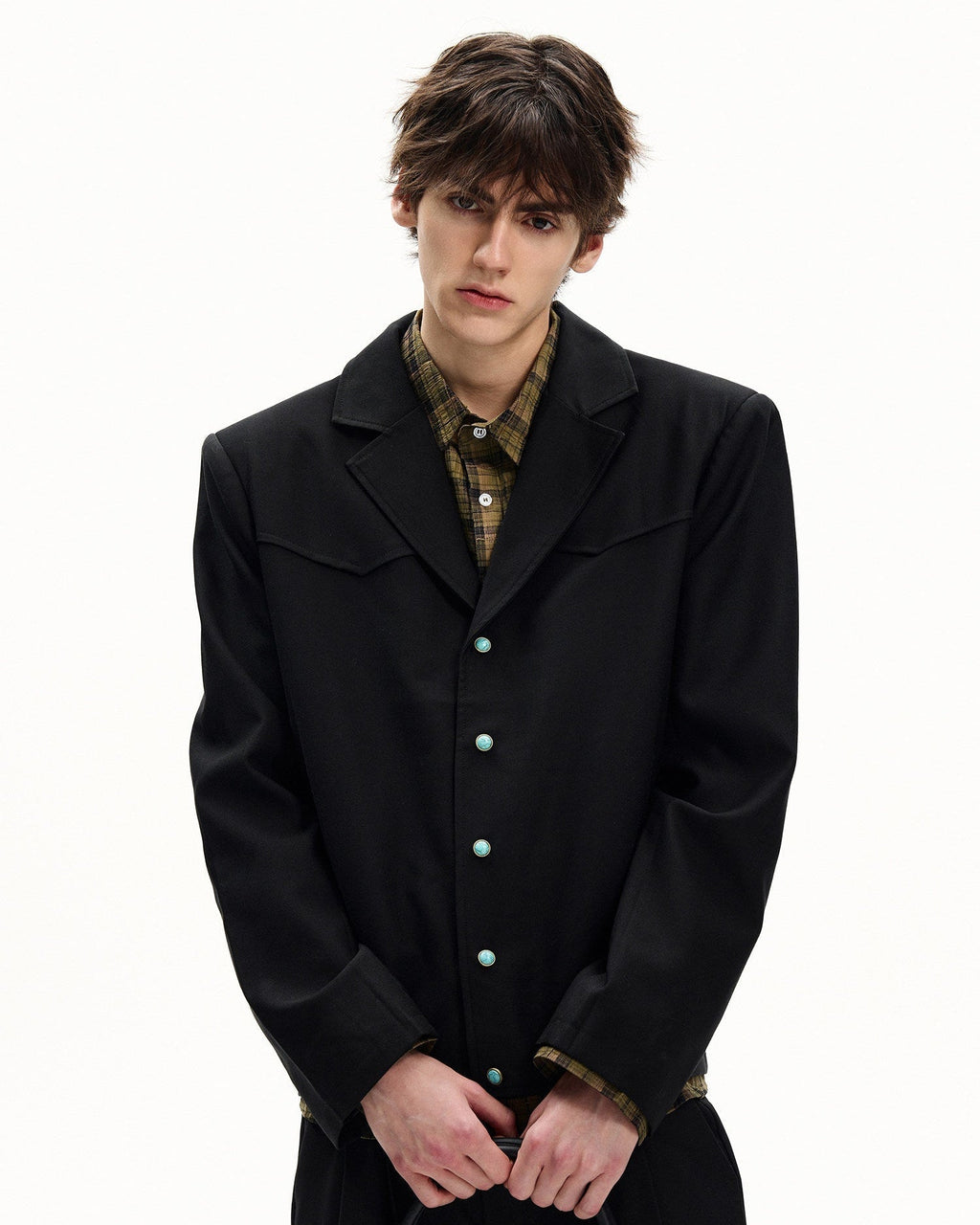Giubbotto da uomo con Bottoni in Twill di Lana | Rowan, immagine 3