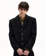 Giubbotto da uomo con Bottoni in Twill di Lana | Rowan, immagine 3