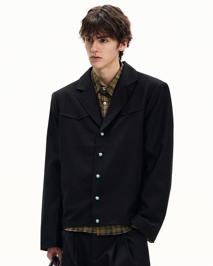 Giubbotto da uomo con Bottoni in Twill di Lana | Rowan, immagine 4