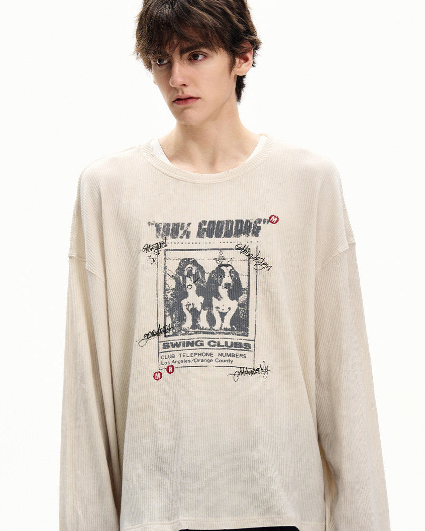 Maglia da uomo Maniche Lunghe a Nido d'Ape con Stampa | Rowan, immagine 3