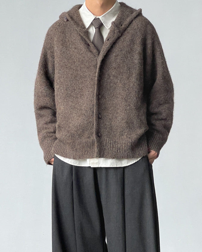 Cardigan da uomo con Cappuccio in Misto Lana | Rowan