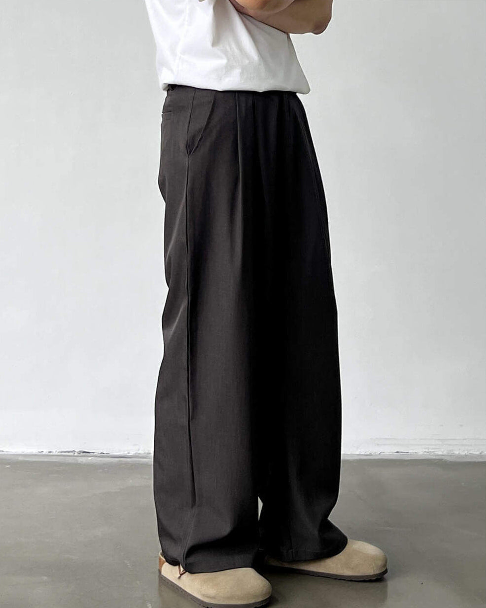 Pantaloni Larghi da uomo con Doppie Pinces in Lino e Lana | Rowan, immagine 5