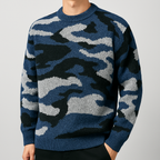 Maglia girocollo con motivo mimetico, vista 1
