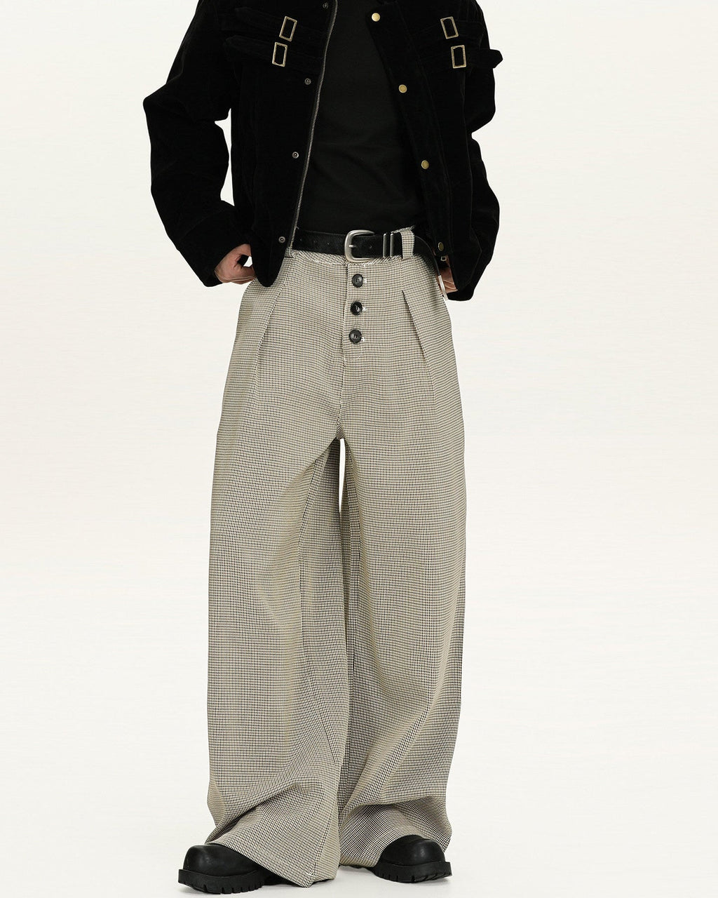 Pantaloni Larghi da uomo a Quadri in Lana | Rowan