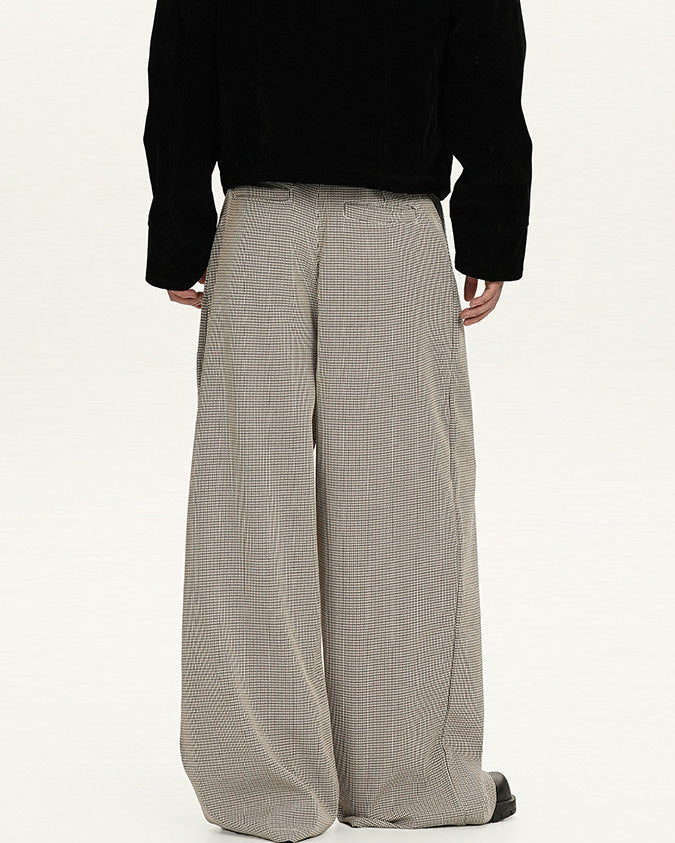 Pantaloni Larghi da uomo a Quadri in Lana | Rowan, immagine 3