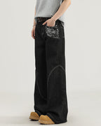 Jeans Larghi da uomo con Cuciture a Contrasto | Rowan, immagine 3