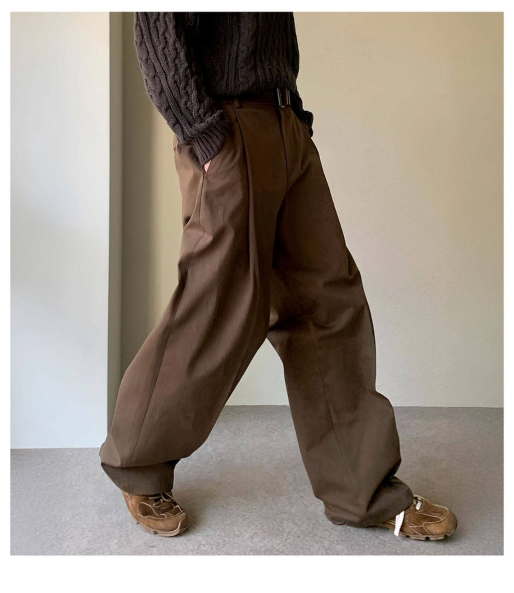 Pantaloni Larghi da uomo Vita Alta con Pinces in Lino | Rowan, immagine 3