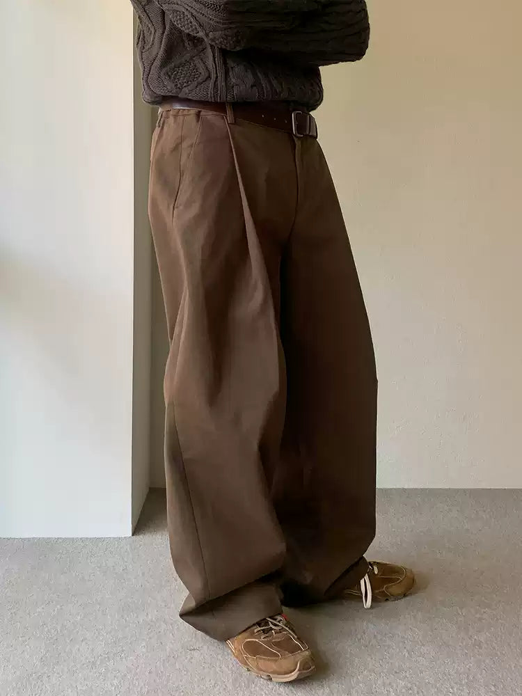 Pantaloni Larghi da uomo Vita Alta con Pinces in Lino | Rowan, immagine 4