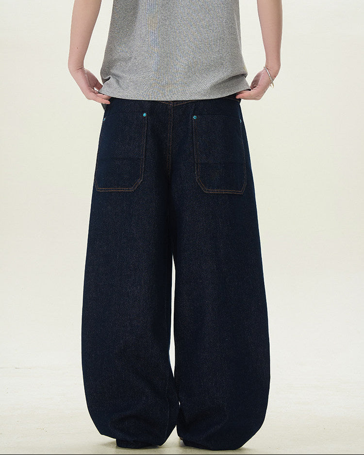 Jeans Larghi da uomo in Denim Grezzo | Rowan, immagine 4