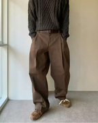 Pantaloni Larghi da uomo Vita Alta con Pinces in Lino | Rowan, immagine 2