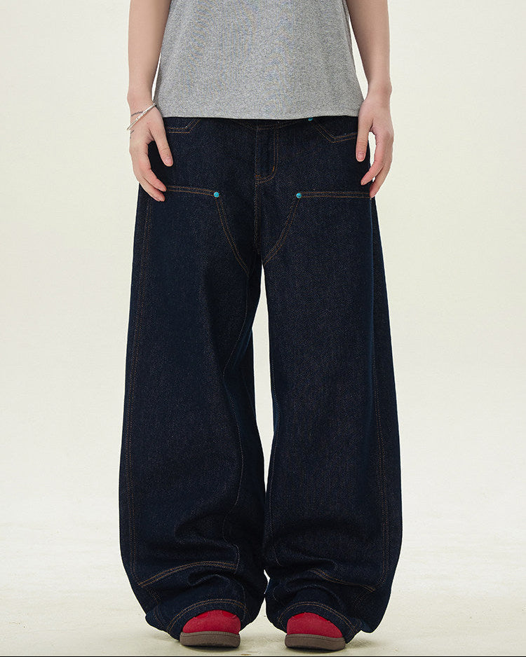 Jeans Larghi da uomo in Denim Grezzo | Rowan