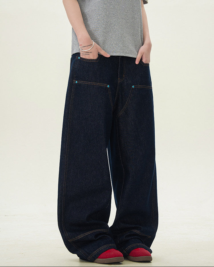 Jeans Larghi da uomo in Denim Grezzo | Rowan, immagine 3