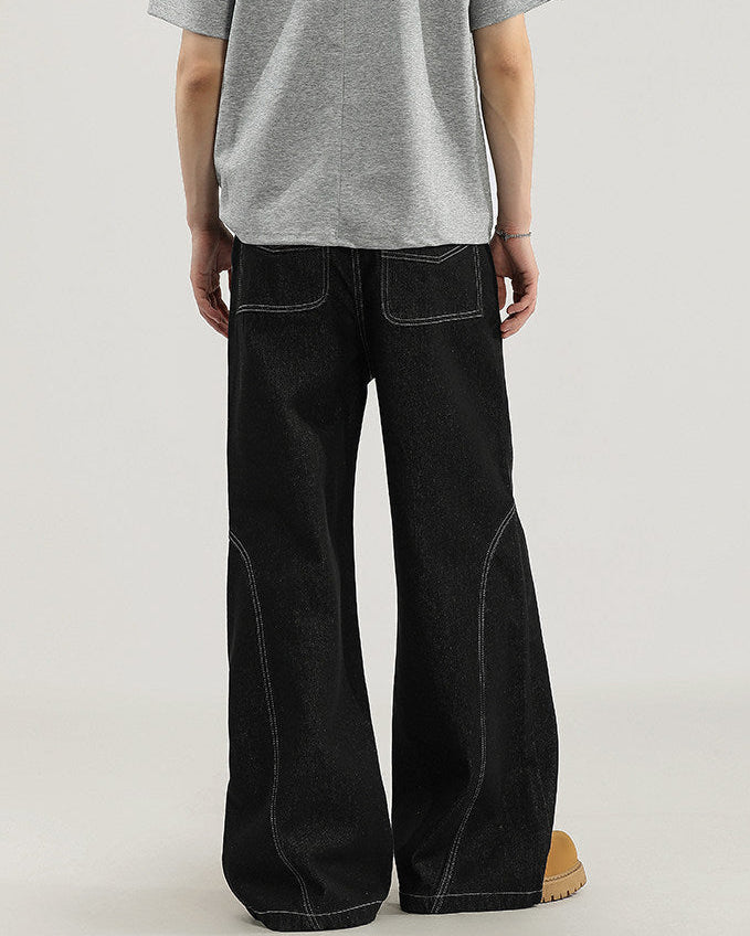 Jeans Larghi da uomo con Cuciture a Contrasto | Rowan, immagine 4