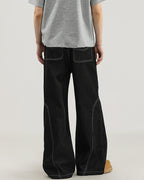 Jeans Larghi da uomo con Cuciture a Contrasto | Rowan, immagine 4