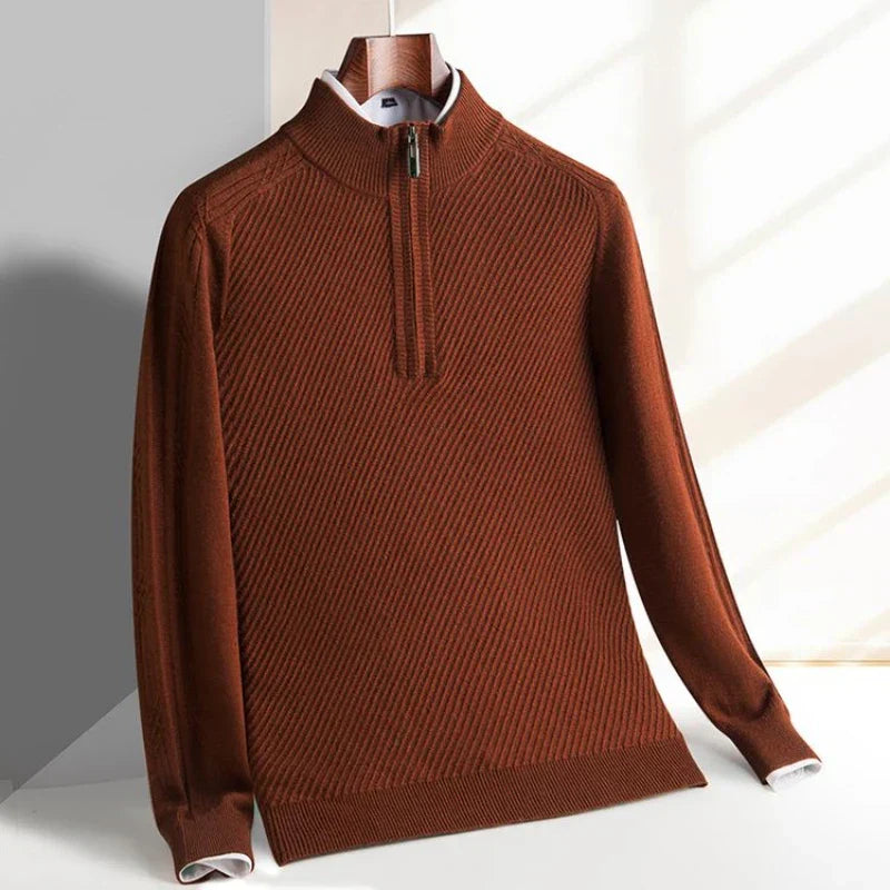 Maglia con mezza zip e fasce, vista 3