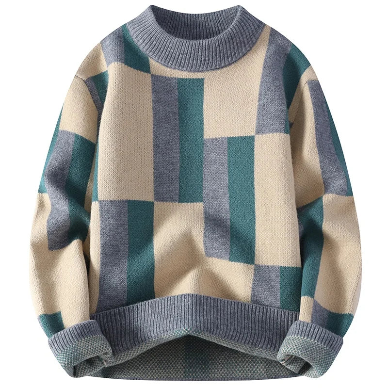 Maglia girocollo con motivo geometrico, vista 5
