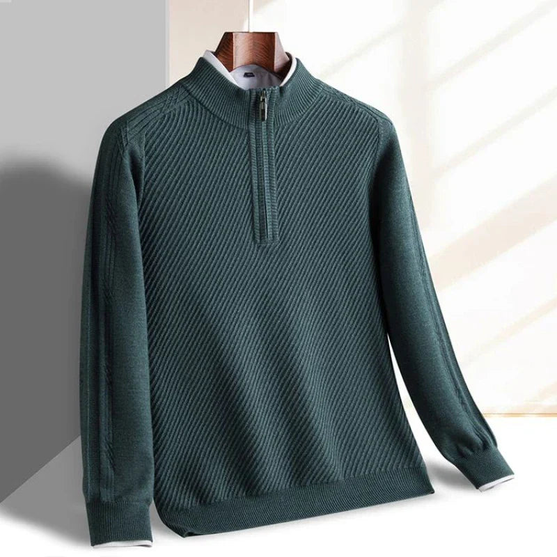 Maglia con mezza zip e fasce, vista 1