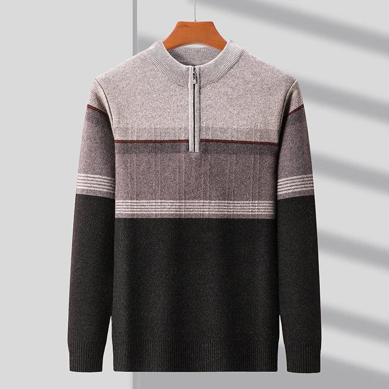 Maglia con mezza zip a blocchi di colore, vista 6