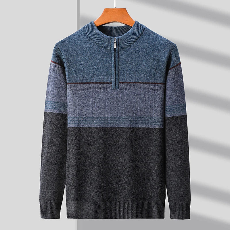 Maglia con mezza zip a blocchi di colore, vista 4