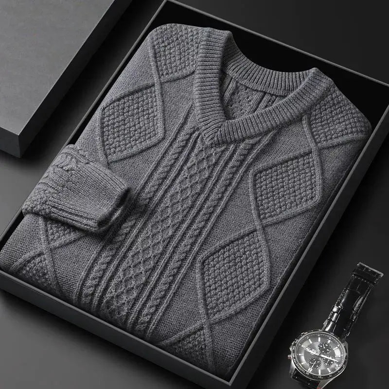 Maglia con scollo a V e lavorazione a trecce, vista 10