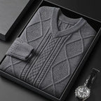 Maglia con scollo a V e lavorazione a trecce, vista 10