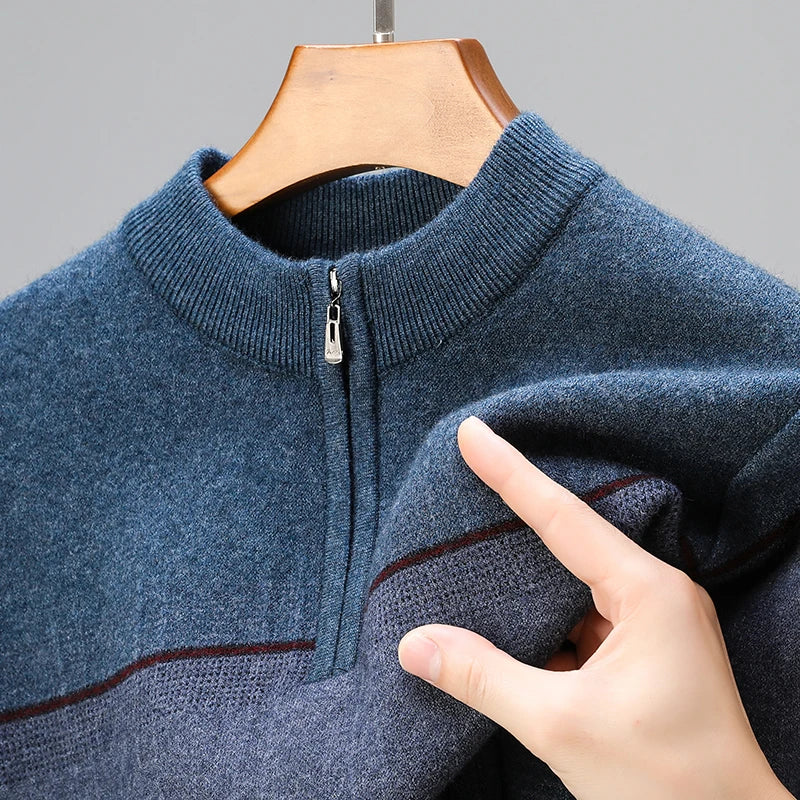 Maglia con mezza zip a blocchi di colore, vista 1