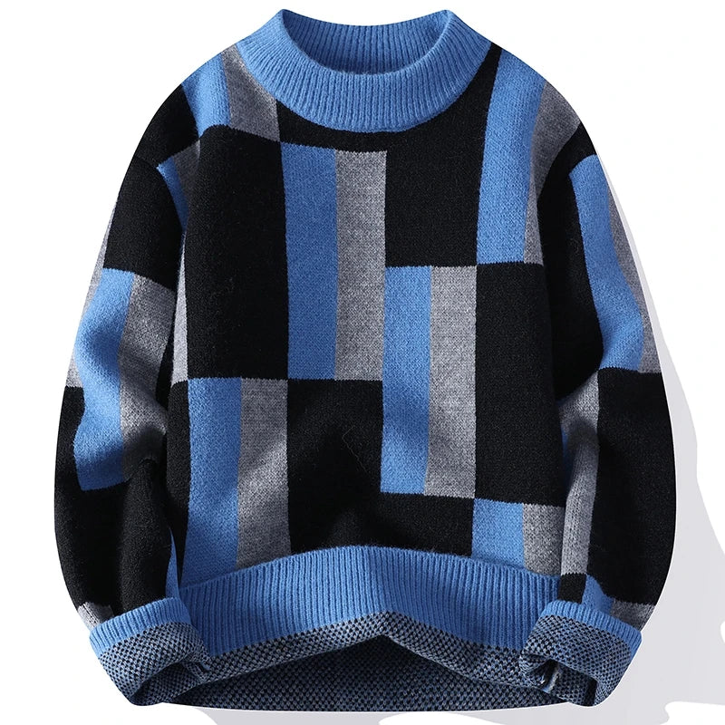 Maglia girocollo con motivo geometrico, vista 1