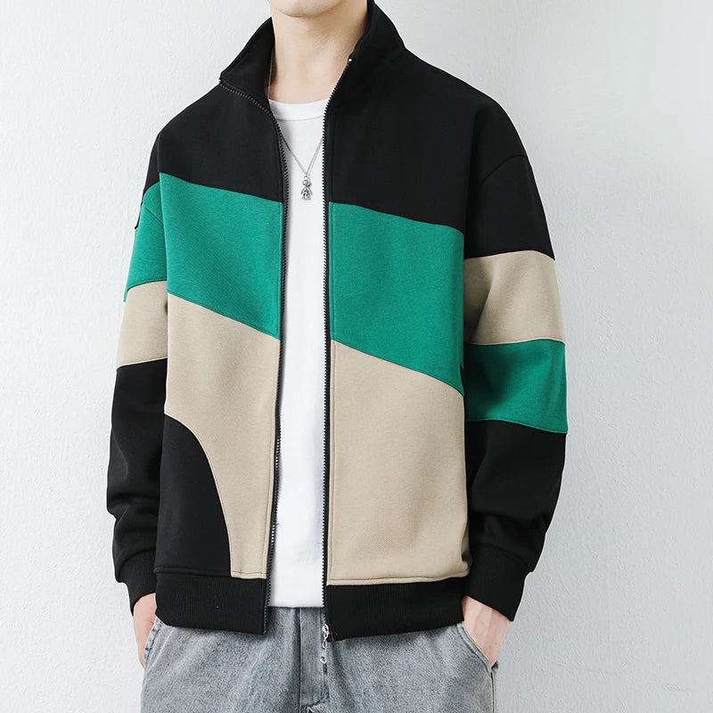 Giacca con zip e inserti a contrasto, vista 3