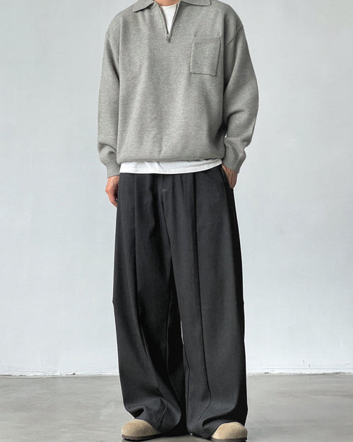 Pantaloni Larghi da uomo con Pinces in Misto Lana | Rowan