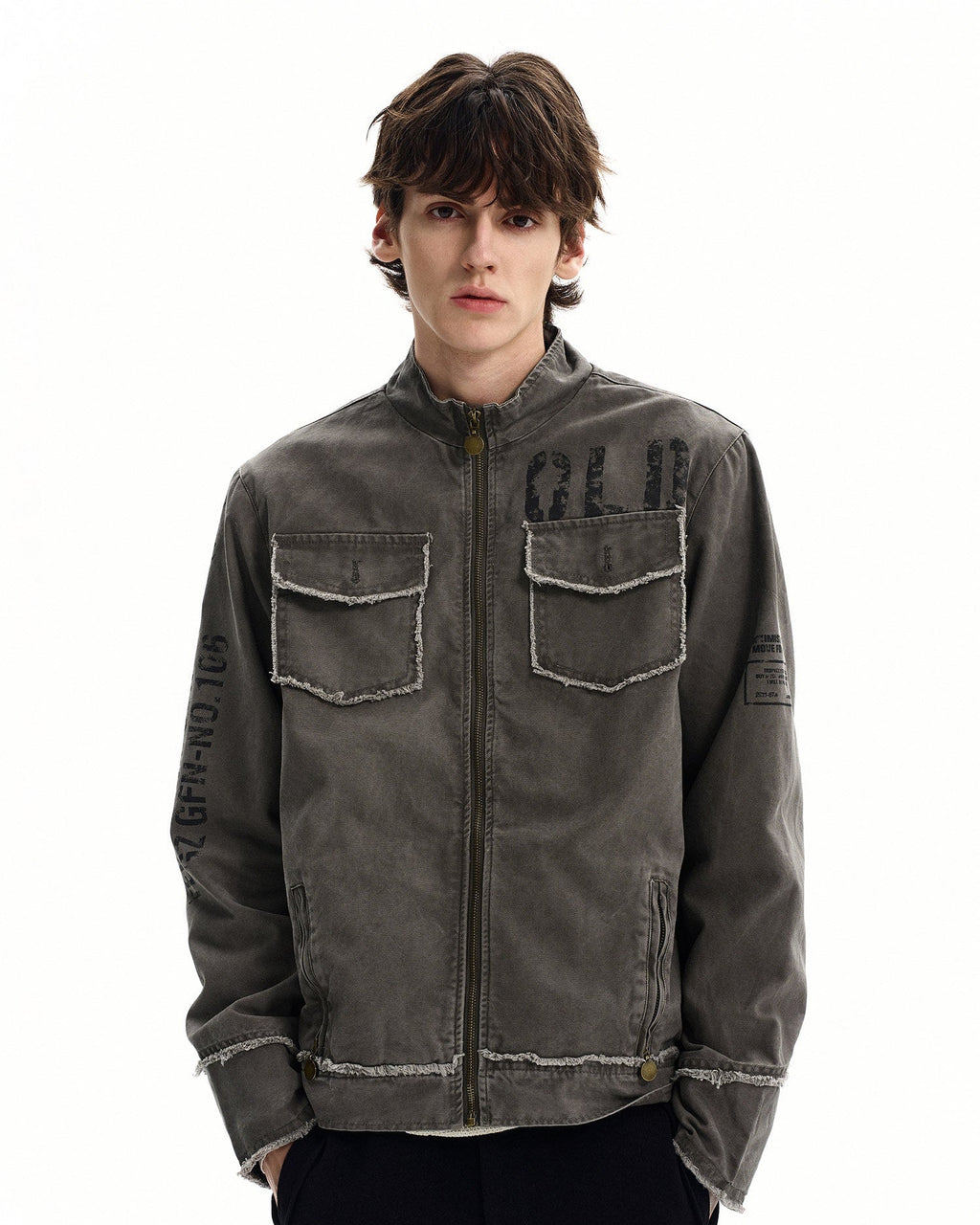 Field Jacket da uomo con Zip in Cotone Washed | Rowan