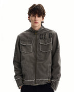 Field Jacket da uomo con Zip in Cotone Washed | Rowan