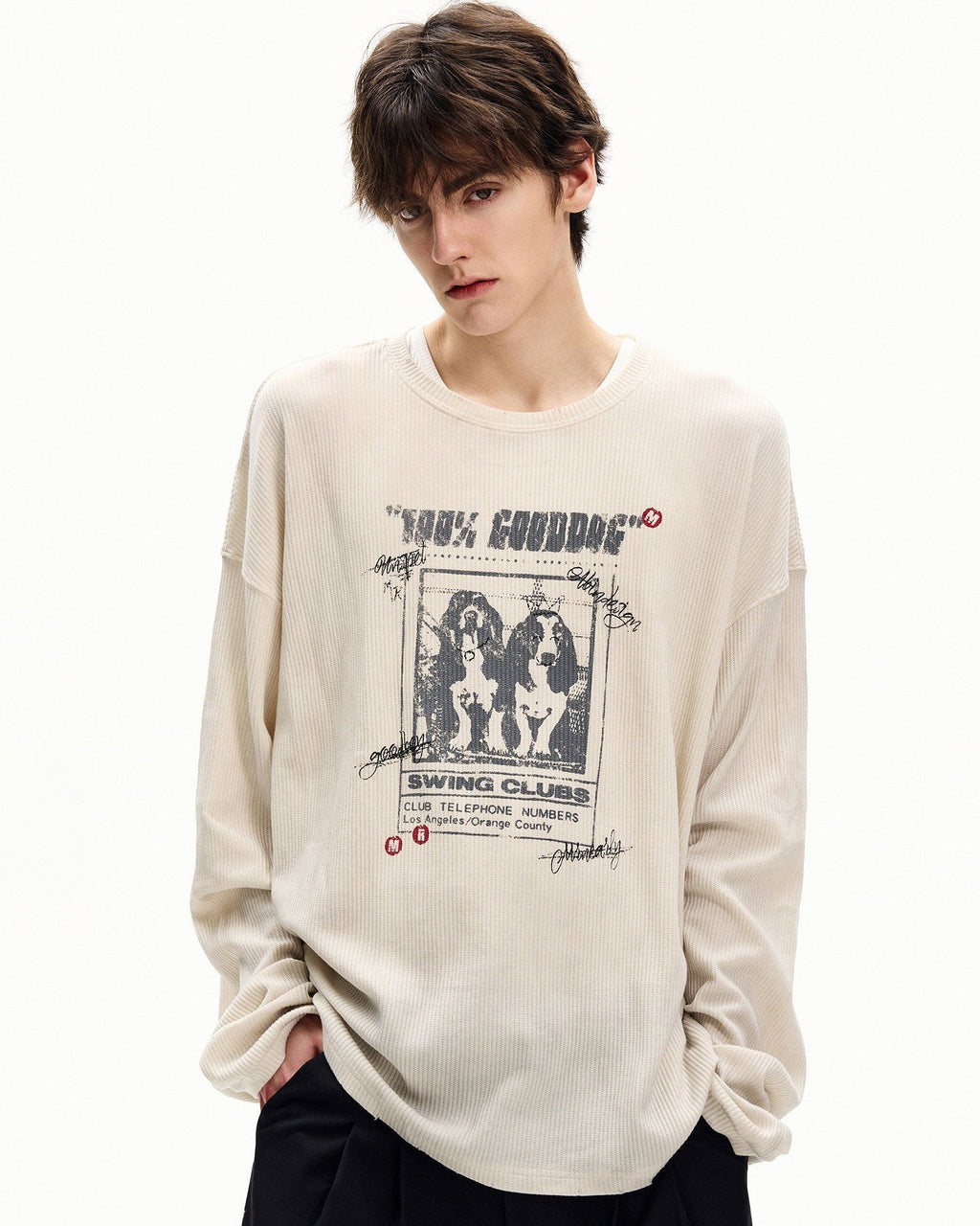 Maglia da uomo Maniche Lunghe a Nido d'Ape con Stampa | Rowan