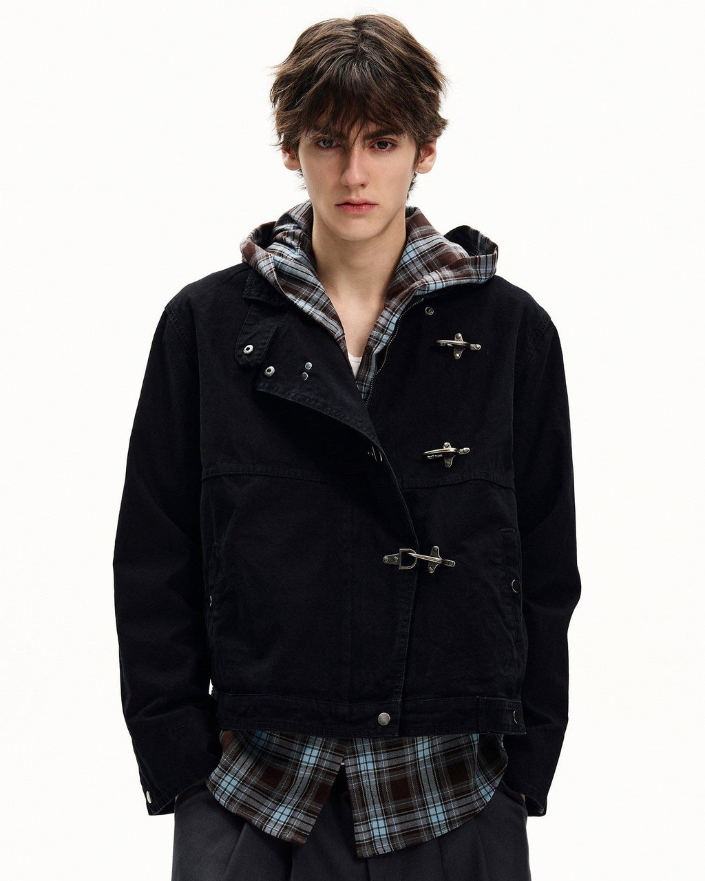 Giubbotto da uomo con Alamari in Cotone Washed | Rowan