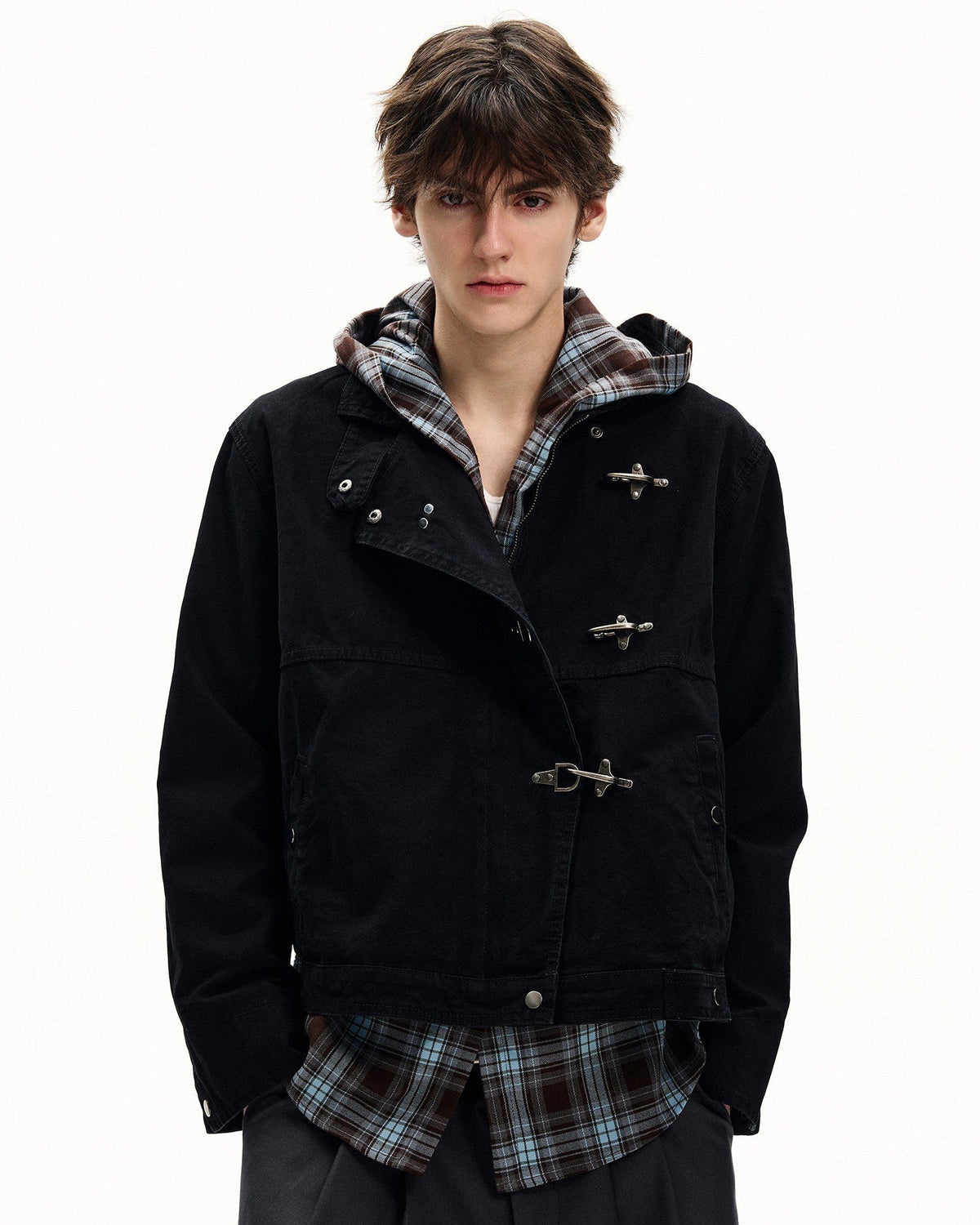 Giubbotto da uomo con Alamari in Cotone Washed | Rowan