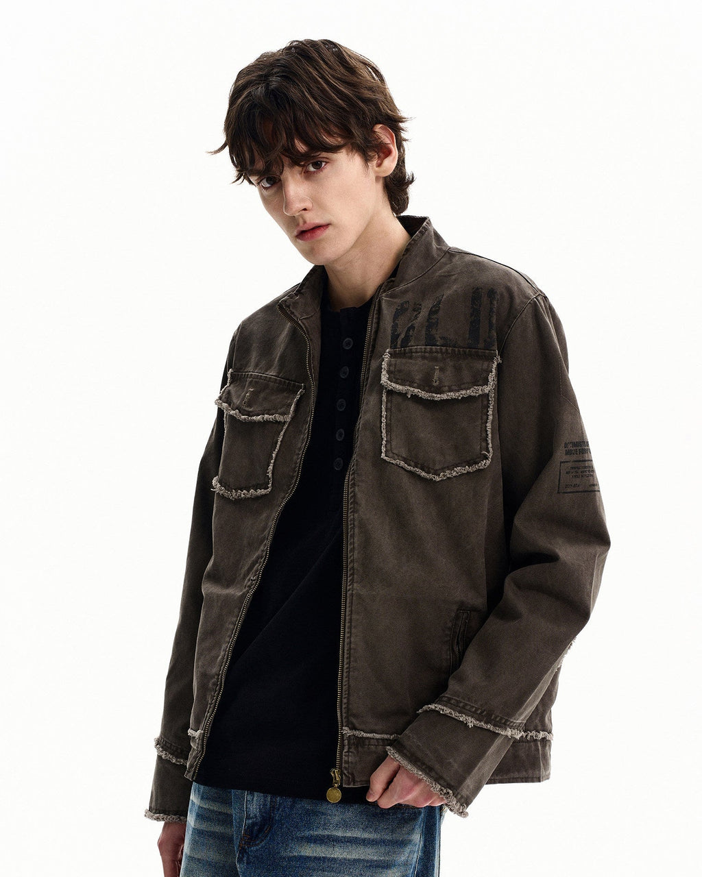 Field Jacket da uomo con Zip in Cotone Washed | Rowan, immagine 4