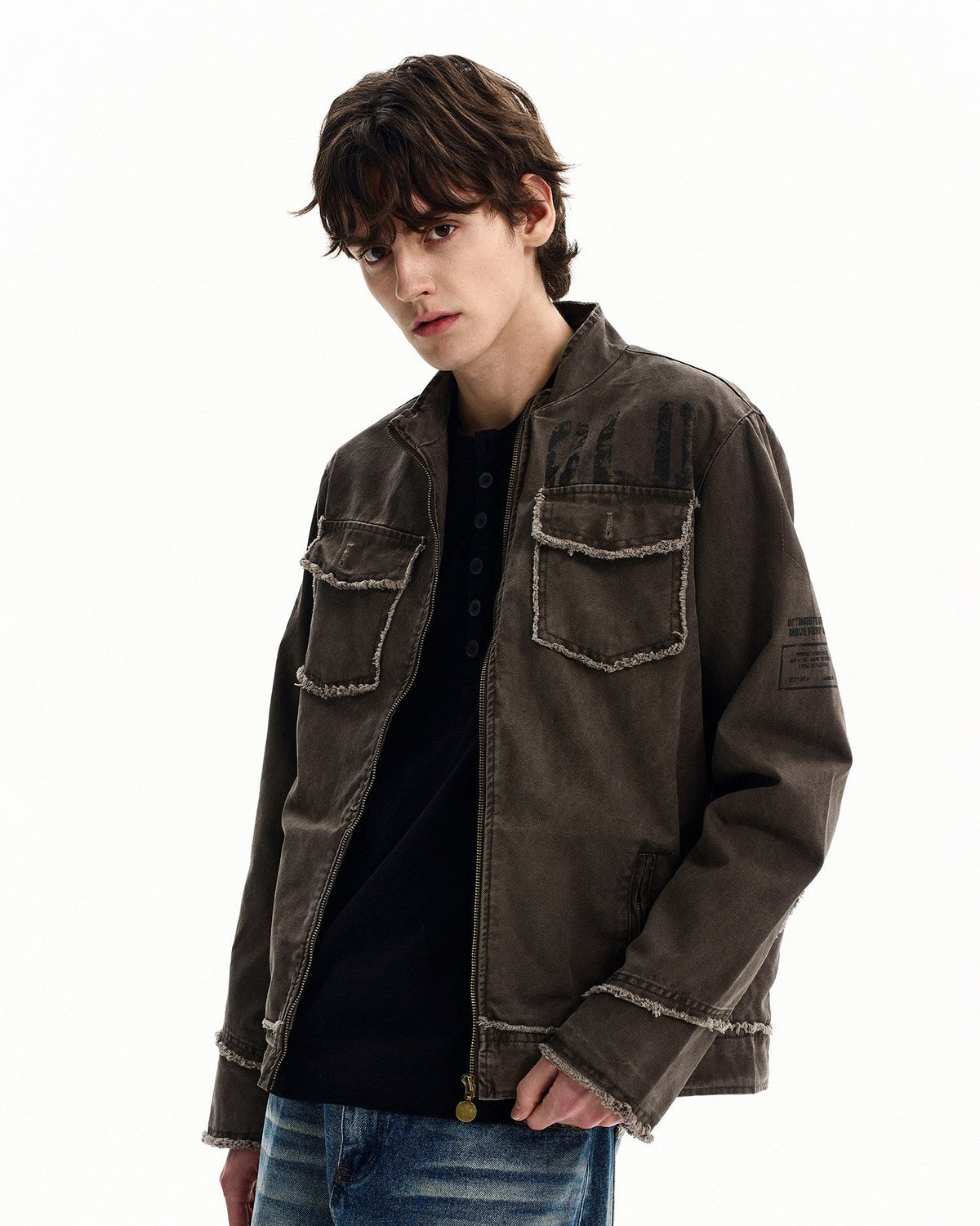 Field Jacket da uomo con Zip in Cotone Washed | Rowan, immagine 4