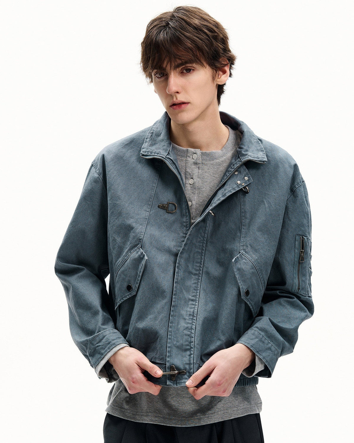 Giubbotto da uomo con Fibbie in Twill di Cotone | Rowan, immagine 2