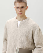 Maglione da uomo a Trecce Scollo a V in Lana | Rowan, immagine 2