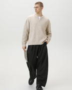 Maglione da uomo a Trecce Scollo a V in Lana | Rowan, immagine 3